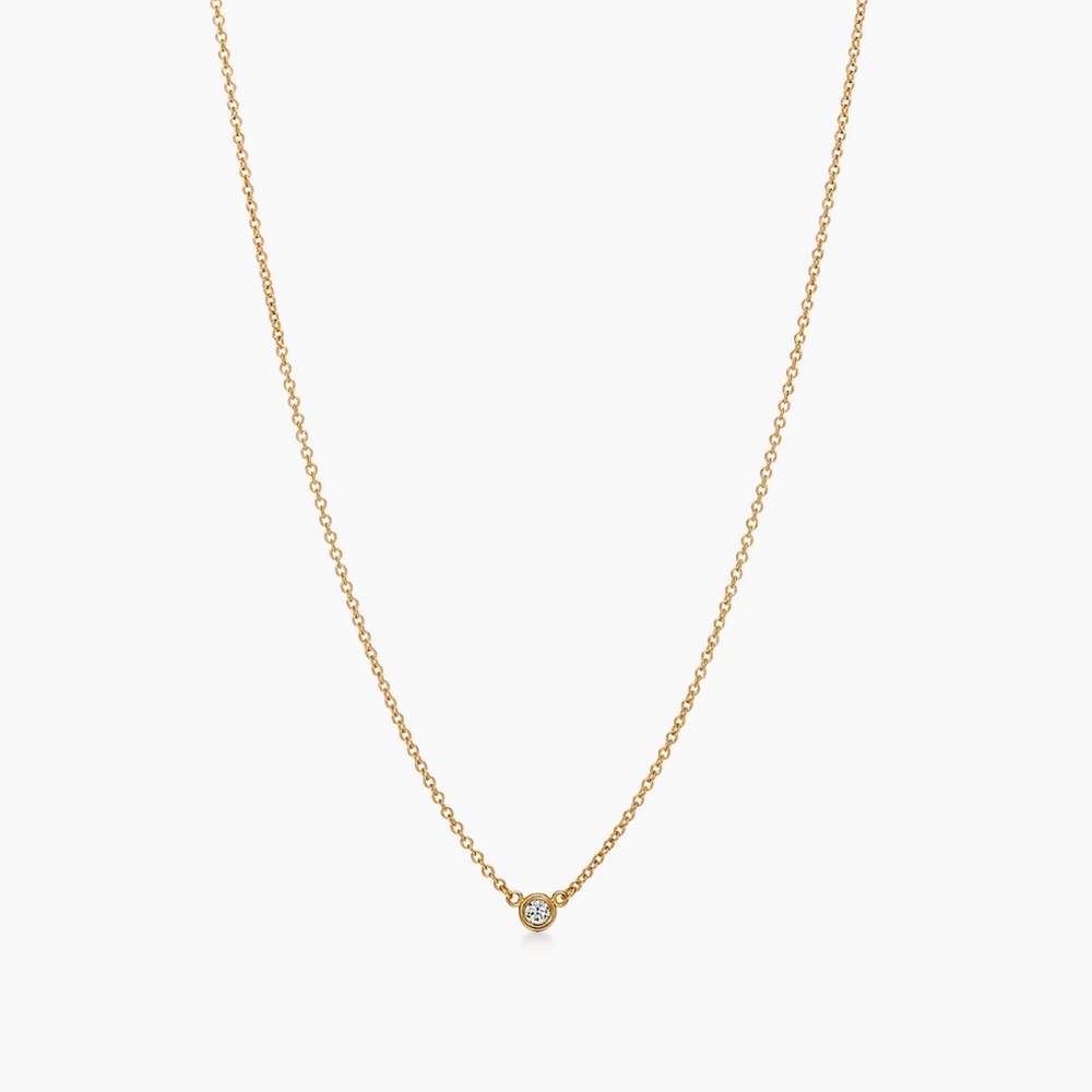 💯% AUTHENTIC TIFFANY & CO. DIAMONDS BY THE YARD EP PENDANT IN 18K YG CW .05
